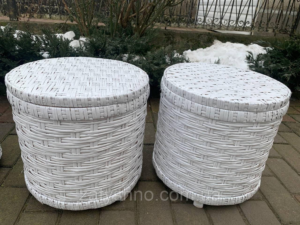 Пуфик - ящик для хранения, белый с крышкой Киев - изображение 2