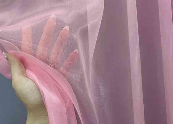 Тюль органза однотонна колір рожевий 002т Київ