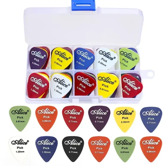 Комплект медиаторів для гітаристів Alice, 60 шт в кейсі Київ