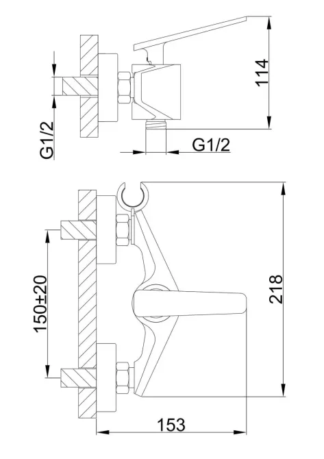 Гігієнічний душ із змішувачем Frap F2057 чорний/хром Київ - фото 9