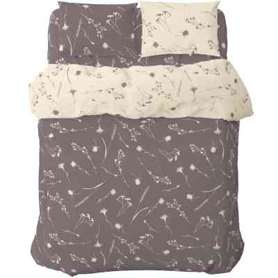 Постельное белье Home Line Васильки лиловые на светлом/темно-лиловый, бязь, полуторный (183203) Винница