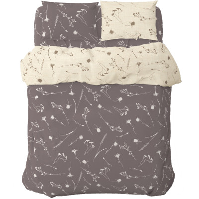 Постельное белье Home Line Васильки лиловые на светлом/темно-лиловый, бязь, полуторный (183203) Винница - изображение 1