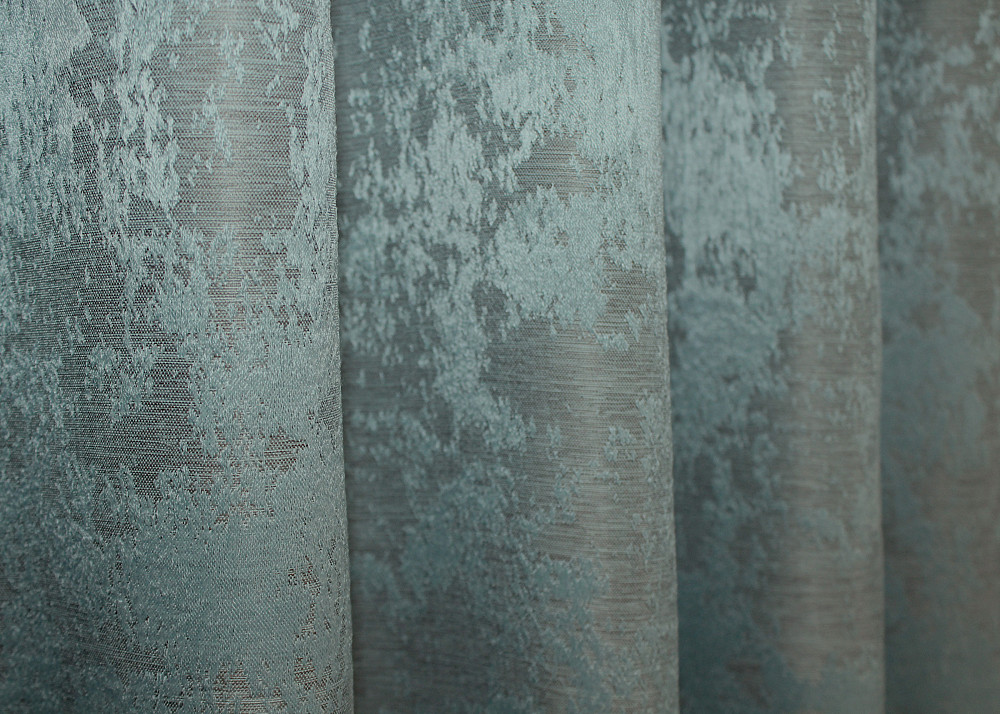 Комплект коротких штор VR-Textil Жакард Sultan XO № 1148ш Жакард Бірюзово-сірий 130х170 см 2 шт (35-0119) Київ - фото 7