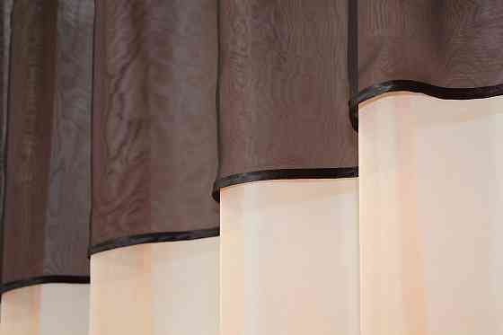 Кухонная занавеска VR-Textil № 047к персиковый с венге 270х170 см (50-457) Киев