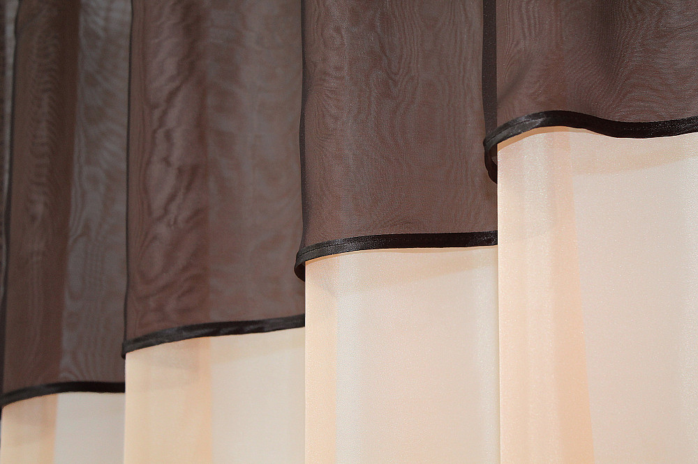 Кухонная занавеска VR-Textil № 047к персиковый с венге 270х170 см (50-457) Киев - изображение 3