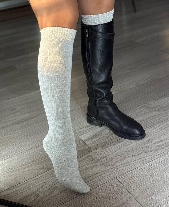 Женские стильные гетры из хлопка Серый, 38-40 Одесса - изображение 1