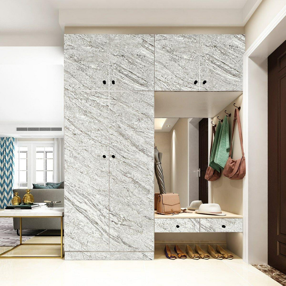 Самоклеюча плівка 0,45х10м х 0,07мм Біло-сірий мармур SW-00001275 Київ - фото 5