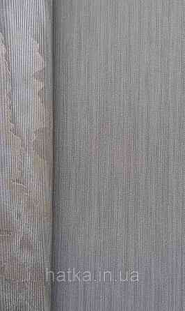 Обои виниловые на флизелине Marburg Lava метровые однотонные тонкая полоска темно серые Киев