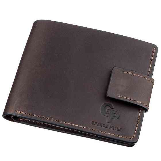 Тонке шкіряне портмоне унісекс GRANDE PELLE 11220 Коричнева Київ