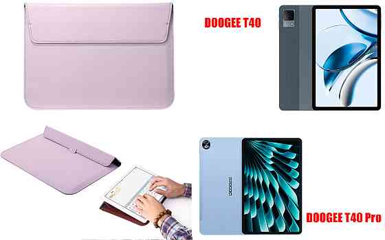 Чохол-конверт VitoCase для Doogee T40, з функцією підставки для планшета Чорний Фіолетовий Київ