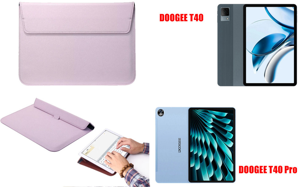Чохол-конверт VitoCase для Doogee T40, з функцією підставки для планшета Чорний Фіолетовий Київ - фото 1