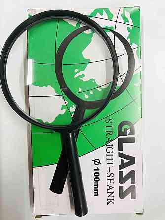 Лупа d-100 мм 3-х кратная стеклянная линза широкая рамка пластиковая оправа (2*10,5*19,5см) Одесса