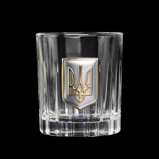 Набор для водки Тризуб Boss Crystal (графин и 6 рюмок) хрусталь декорирован серебром и золотом Киев