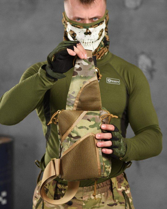Сумка-слинг тактическая с одной лямкой SILVER KNIGHT мультикам  ВТ1023 Одесса - изображение 8
