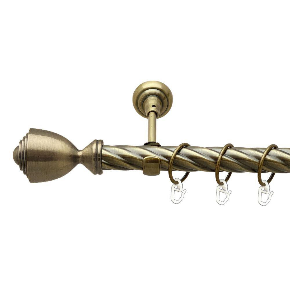 Карниз Orvit Палаціо металевий однорядний відкритий скручена труба кільце металеве Антик 25 мм 200 см (00-00017724) Львів - фото 1