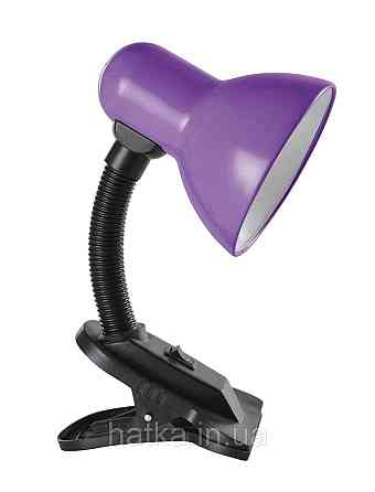 Лампа настільна Sirius TY 1108B на одну лампочку з прищіпкою (фіолетова) Київ