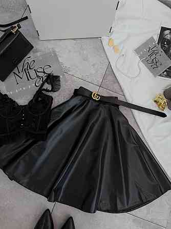 Женская базовая юбка солнце из эко-кожи Одесса