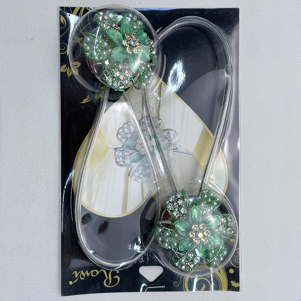 Магніти для штор та гардин "Flowers" набір 2 шт М'ятний (81-234) Київ - фото 8