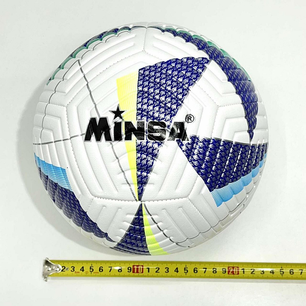 М'яч футбольний розмір 5 400-420г TPE термопластичний еластомер Біло-синій (MS 4295) Чернігів - фото 2