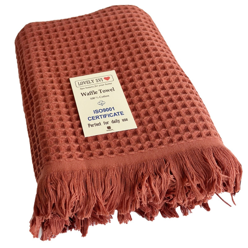 Вафельний рушник Lovely Svi - бавовна-  для ванної, готелів, спа - XXL 90х180 см -Теракотовий (402415) Київ - фото 1