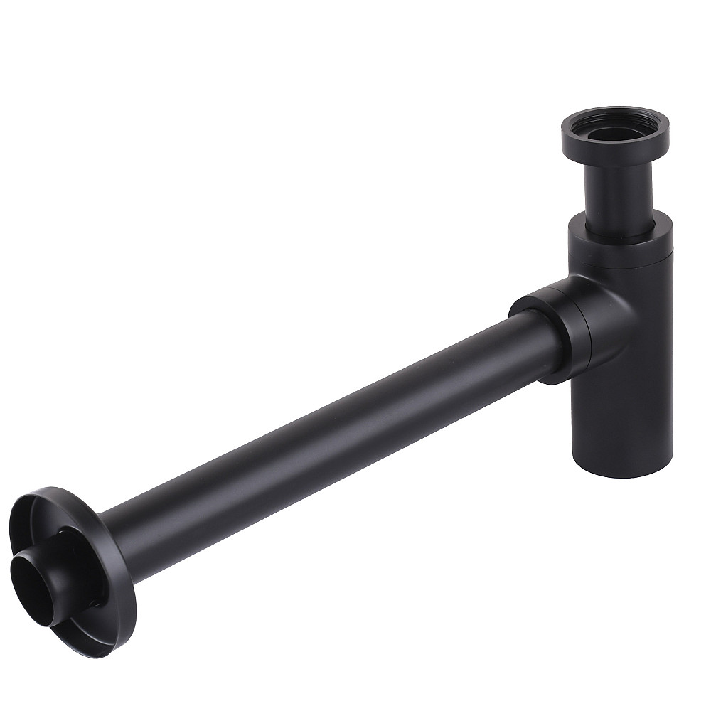 Сифон для раковин циліндричний Globus Lux  GSB-32-125-BB, латунь, 1 1/4″, чорний матовий Луцьк - фото 6