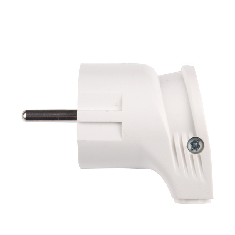 Вилка с заземлением угловая, белый Днепр - изображение 1