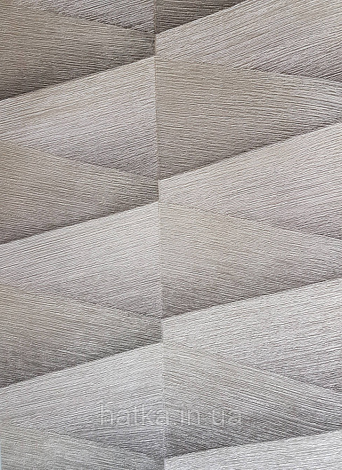 Шпалери вінілові на флізелін Rasch Composition 0,53х10 геометрія смуги фігури бежеві, сірі металік 3д Київ - фото 1