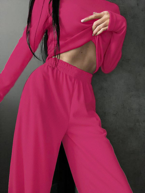 Жіночий костюм штани з лонгслівом Малиновий 46/48 Харків - фото 3