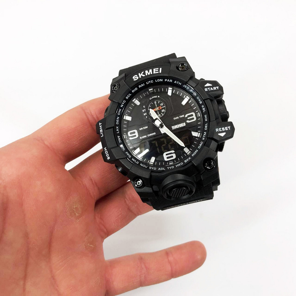 Наручные часы с электронным механизмом SKMEI 1586BK BLACK, Военные часы спецслужб SP-57 Львов - изображение 10