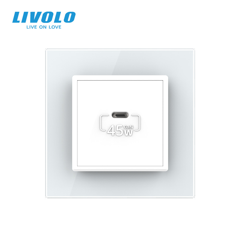 LIVOLO Розетка USB Type-C з Power Delivery 45W Livolo білий (VL-C7-FCUC-2WP) Коломия - фото 7