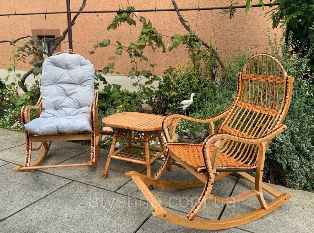 Кресло - качалка плетеная из лозы, набор мебели Киев - изображение 2