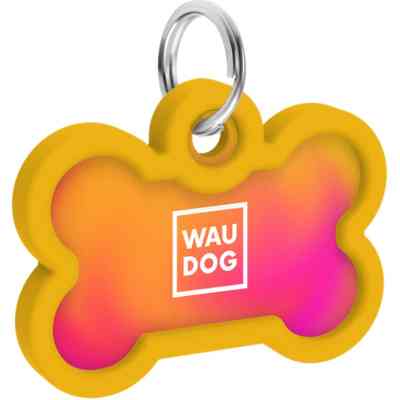 Адресник для тварин WAUDOG Smart ID з QR паспортом "Градієнт помаранчевий", кістка 40х28 мм (231-4035) Вінниця