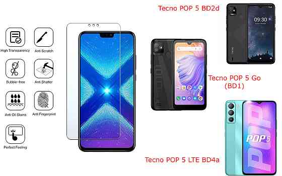 Защитное стекло NeoGlass для Tecno POP 5 BD2d, POP 5 Go (BD1), POP 5 LTE BD4a – ультрапрозрачное и устойчивое Киев