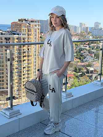 Жіночий легкий спортивний костюм із футболкою "Amante" |  Норма та батал Бежевий, 54-56 Київ