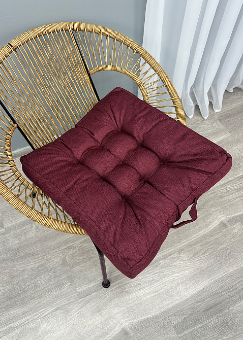 Подушка для стульев (50x50х8 см) Decorator Мальмо цвет бордовый 84-184 Киев - изображение 5