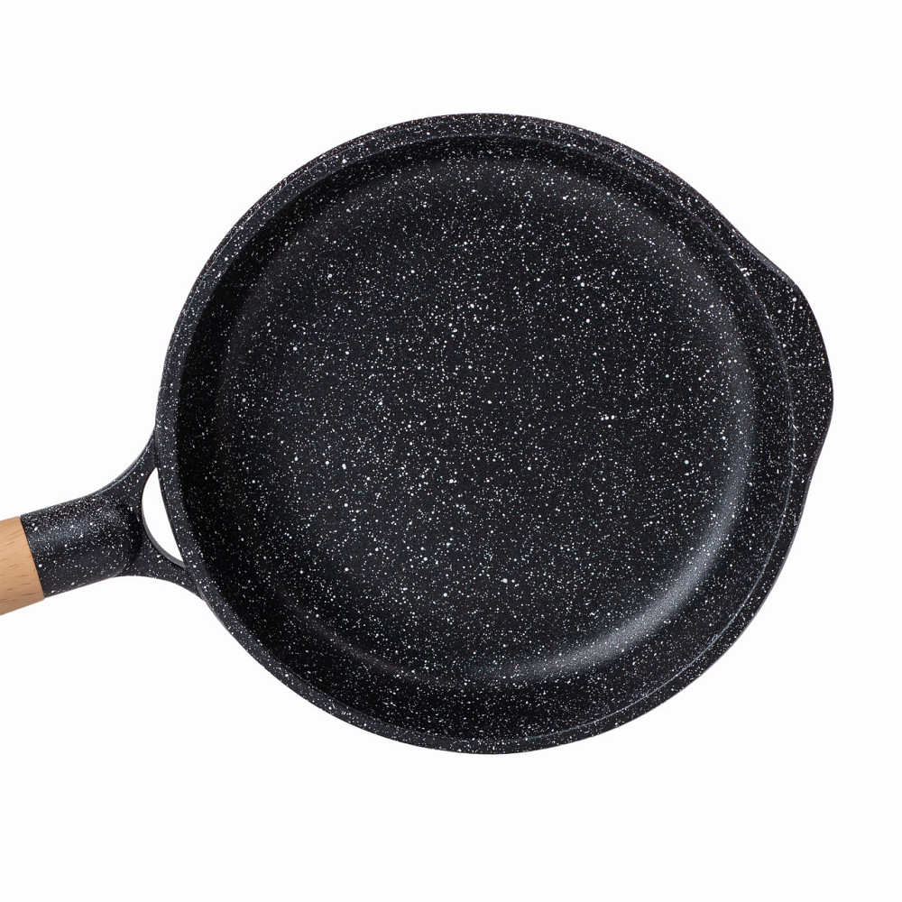 Черная мраморная сковорода Ø 22 см с антипригарным покрытием Киев - изображение 1
