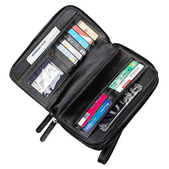 Мужской клатч кожаный Черный (SHVIGEL) Киев