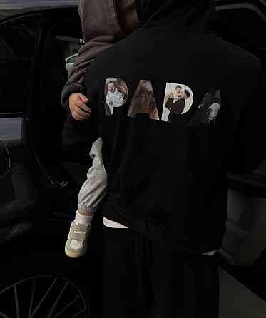 Худи PAPA с персональными фото — именной подарок для папы XS, Графитовый Черновцы