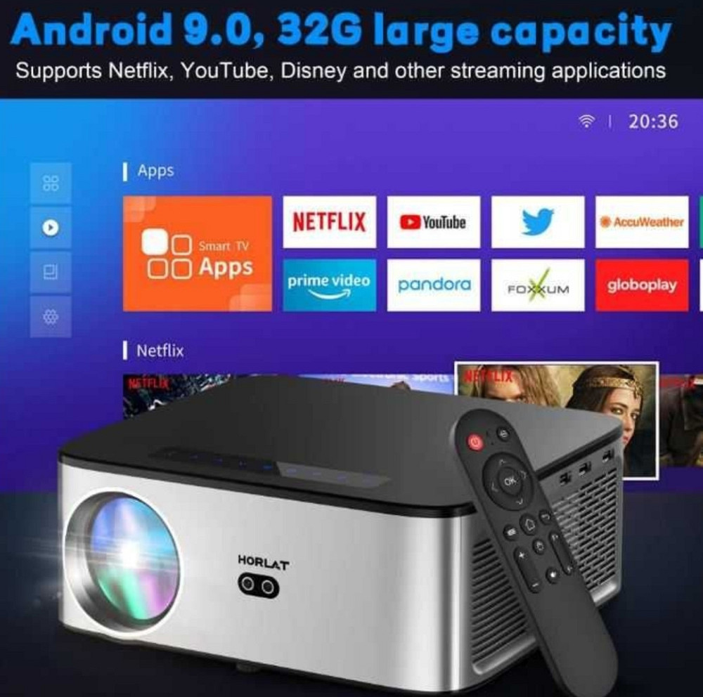 Мультимедійний проєктор HORLAT T09 Full HD Wi-Fi Київ - фото 6