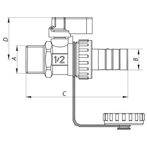 Кран дренажний 1/2'' Koer KR.1037   ( KR2672 ) 36426 Харьков