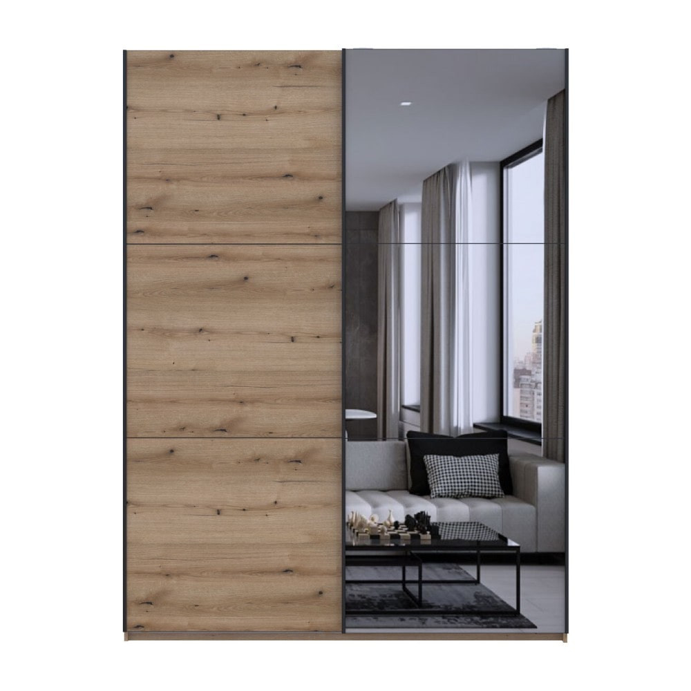 Шафа купе Doros G-Caiser Дуб Евок 1 ДСП / 1 зеркало 180х60х240 (DRS-011578) Львів - фото 3