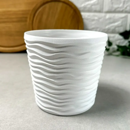 Вазон Ф'южн зі вставкою 30*28,5см низький білий Алеана Житомир - фото 5