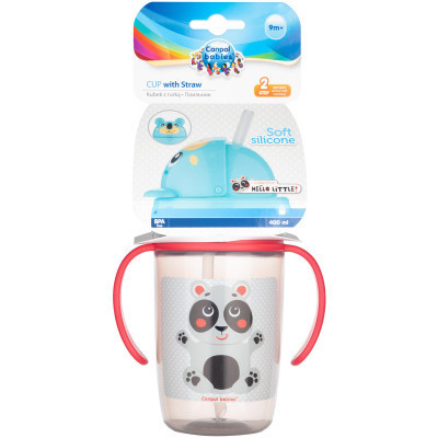 Поильник-непроливайка Canpol babies Hello Little с трубочкой 400 мл Бежевый (56/500_bei) Винница - изображение 3