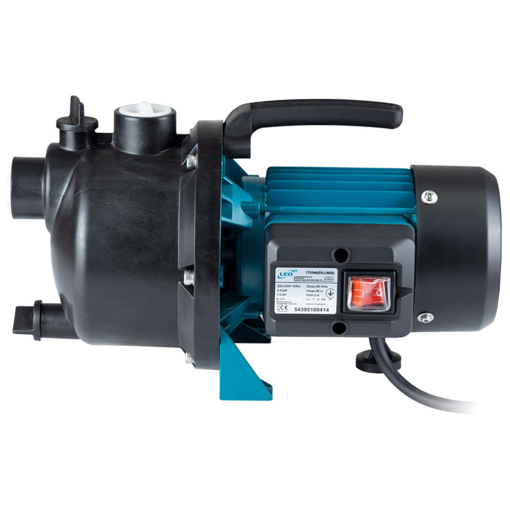 LEO Насос центробежный самовсасывающий 0.8кВт Hmax 38м Qmax 58л/мин пластик LEO EKJ-802P (77530 Коломыя - изображение 8