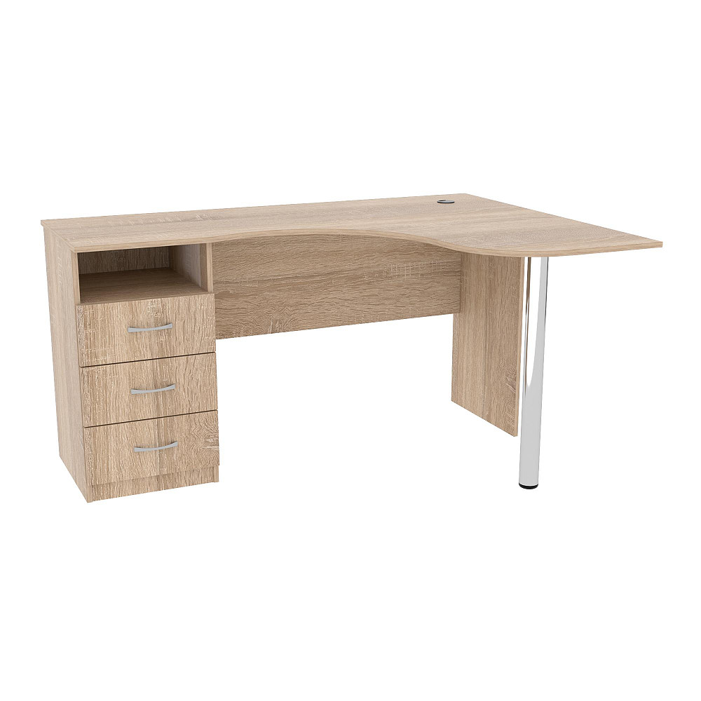 Стіл кутовий з шухлядами ОСК-4, Дуб Сонома, 1500/1100/760 Львів - фото 1