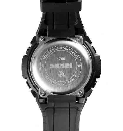 Мужские спортивные наручные часы Skmei 1756 водонепроницаемые 10 АТМ (Черные) Винница