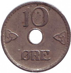 Монета 10 эре. 1926,51 год, Норвегия.. (БД) Полтава - изображение 1