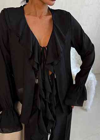 Жіноча шифонова блузка  з воланами щільний шифон Одеса