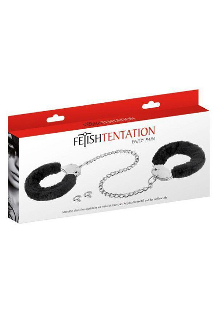 Поножи Fetish Tentation Adjustable metal and fur ankle cuffs Sex Aura Київ - фото 4
