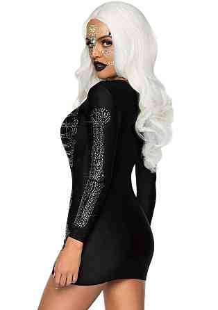 Міні-сукня Скелет зі стразами Leg Avenue Skeleton Rhinestone, чорна, M Sex Aura Київ
